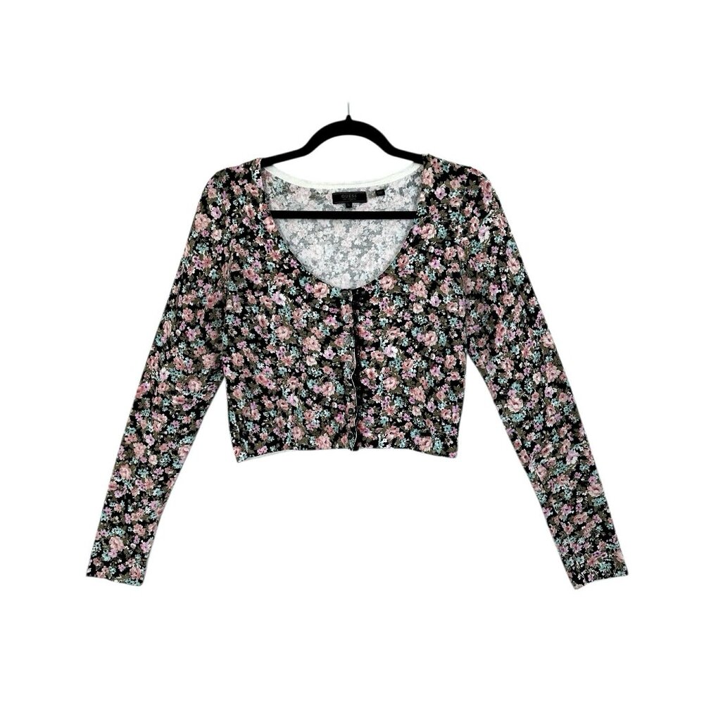 Guess Floral Print Cropped Cardigan